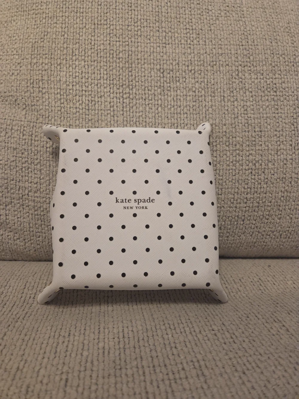 kate spade Polka Dot Monogram Tray in Peach & Red